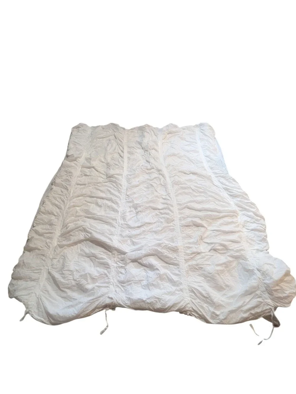 Pottery Barn Hadley Ruched Duvet Cover Full Queen White Voile Cotton Romantic